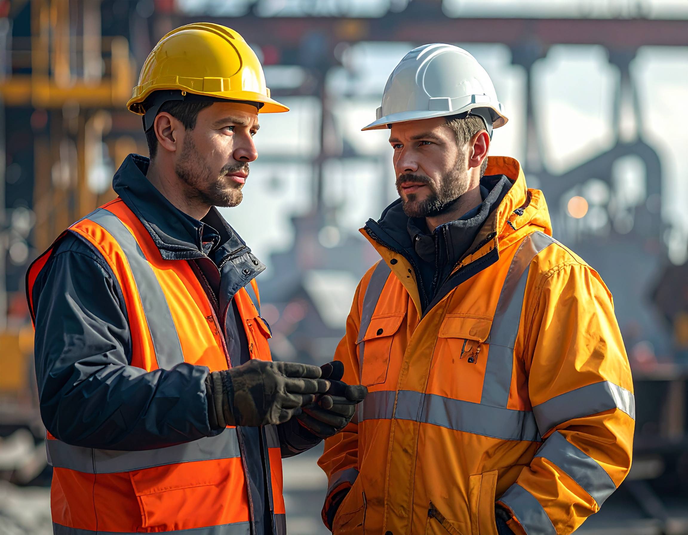 Superviseur inspectant l'équipement de sécurité